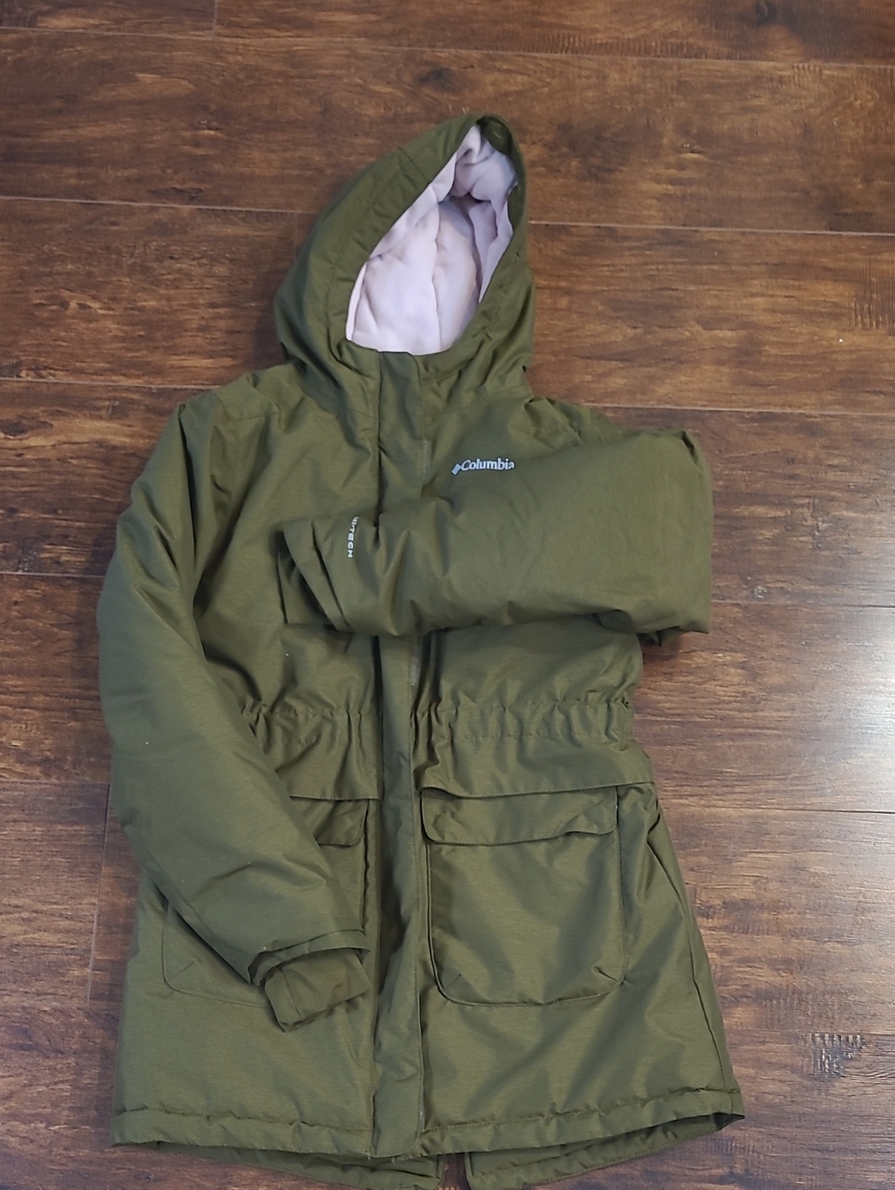Columbia Kids' Omni Heat Olive Green Hooded Winter Parka Size L 14/16